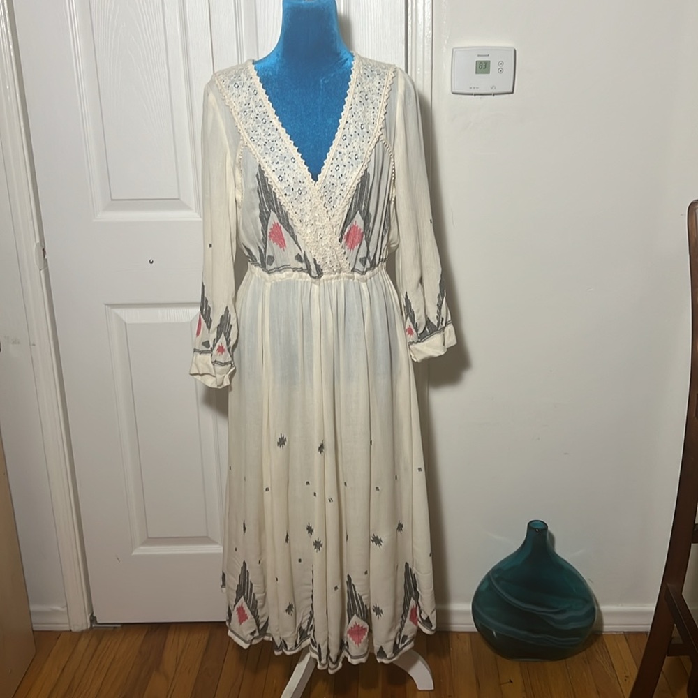 Free People New Romantics Spendor in The Grass Boho Dress Small - Picture 2 of 6